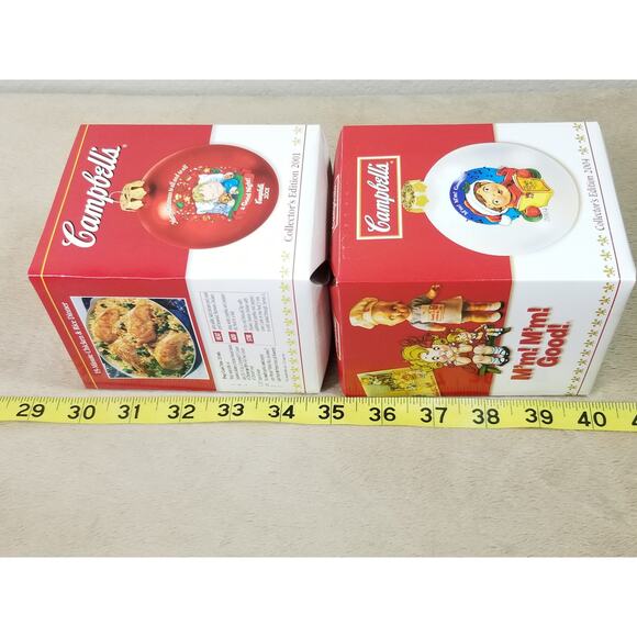 Christmas Tree Ball Ornament Campbell's 2001 2004 Mm Mm Good New In Box x2 - Picture 13 of 13